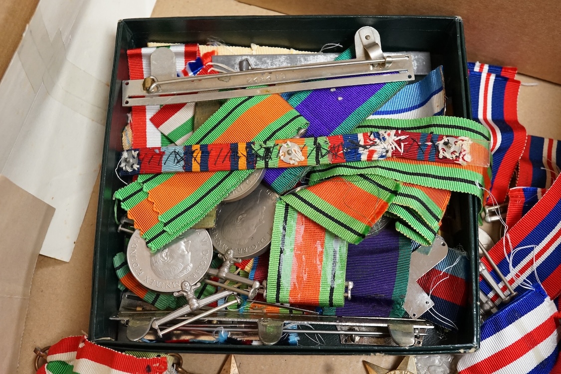 A large mixed group of World War Two medals